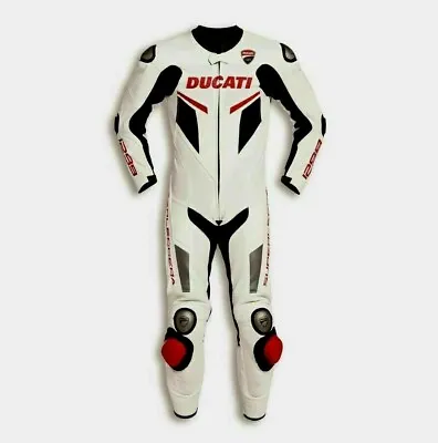 Ducati White Motorcycle Leather Suit Motorbike One Piece Motogp Racing Gear • $280