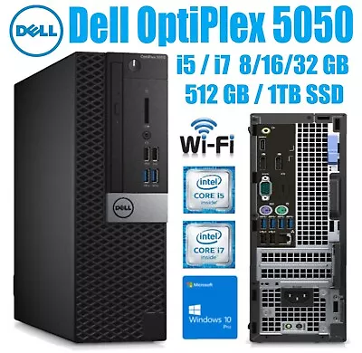 Dell OptiPlex 5050 SFF I7-7700 3.6GHz 32GB RAM 1TB SSD WI-FI WINDOWS 10 Pro PC • $76.89