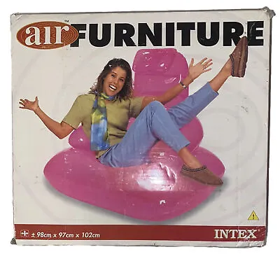 Rare Vintage Inflatable Pink Transparent Sofa Chair Seat 90’s Y2k SEALED BOX • £86.74