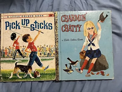 Vintage Little Golden Books Charmin Chatty/ Pick Up Sticks • $14