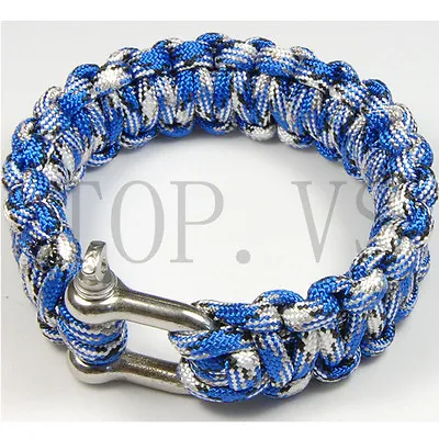 Paracord 550 Bracelets Buckle Camping Survival Gear Tool Camping Metal Shackle C • $2.79