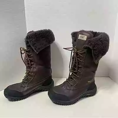 UGG Womens Adirondack Brown Tall Waterproof Boots Size 5 • $79.99