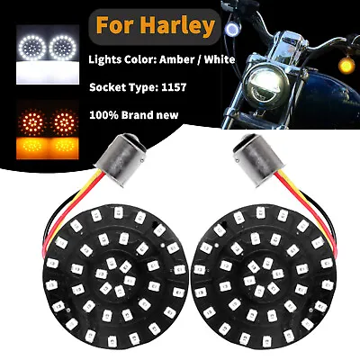 $14.98 • Buy 1157 LED White/Amber Turn Signal Light Insert For Harley Street Glide V-Rod Dyna