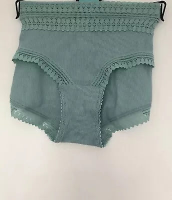 Ex Marks & Spencer M&S Womens Sea Green High Leg Knickers Briefs Size 12 • £3.99