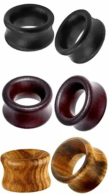 6-50mm Wooden Double Flare Hollow Tunnel Earplug Expander Stretcher Gauge Earing • $5.64