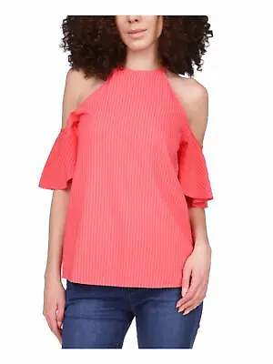 MSRP $88 Michael Kors Women Striped Cold-Shoulder Blouse Red Size Medium • $23.04