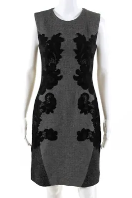 $49.99 • Buy Diane Von Furstenberg Womens Wool Floral Embroidered Sheath Dress Gray Size 8