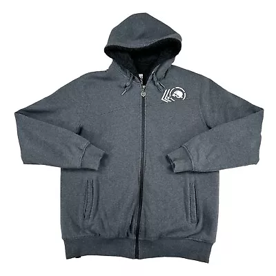 Metal Mulisha Hoodie Jacket Sherpa Fleece Lined Full Zip Mens Size Large Gray • $58.88