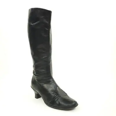 $20 • Buy Everybody By BZ Moda Women Black Leather Zip Knee High Tall Boot  Size 37.5 US 7