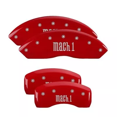 MGP Caliper Covers Set Of 4 Red Finish Silver Mach 1 • $289