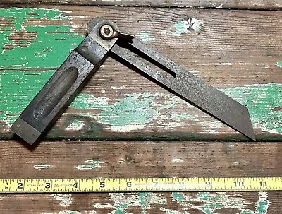 Vintage Adjustable Bevel Angle T-Square Carpenters Tool Wood Metal Brass • $14