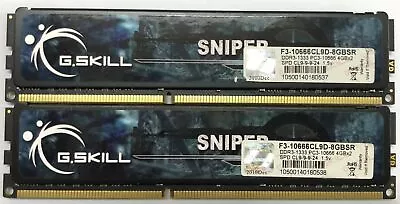 G.SKILL SNIPER 8GB 2x4GB 1333MHZ F3-10666CL9D-8GBSR DIMM GAMING RAM 240pin XMP • $25.14