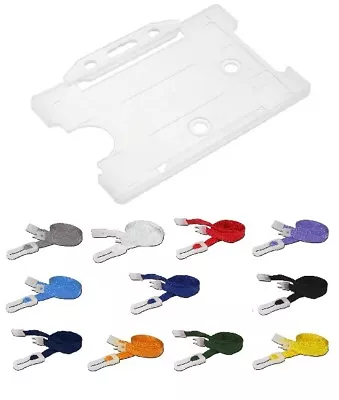 Clear Landscape ID Card Holder With Breakaway Lanyard - Pick Your Colour • £3.88