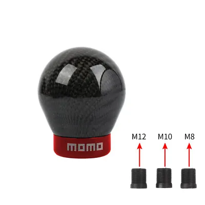 MOMO Racing Real Carbon Fiber BLACK/RED Ball MANUAL Gear Shift Shifter Knob • $21.88