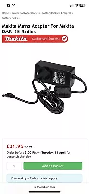 Original Makita Radio Charger SE00000678 New For Jobsite Radio DMR MR002GZ01 • £16.90