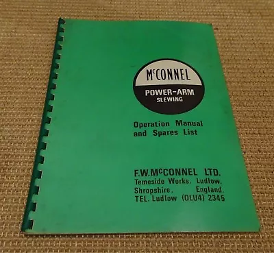 McConnel Power Arm Slewing S12 Double-D Digger-Loader Operations Manual & Spares • £25