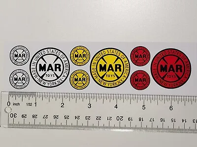 Marx Toys Logo Stickers Set Of 9.  Red Yellow And White • $4.99