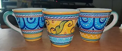 3 Deruta Italy Coffee Mugs 10oz Exclusively For Starbucks Mediterranean Design • $40