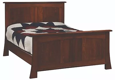 Amish Mission Arts And Crafts Panel Bed Solid Wood Grant • $2699
