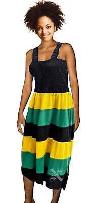 Ladies Jamaica Beach Rasta Women Dress Empress Reggae Cool Runnings Hawaii Wear • $85.78