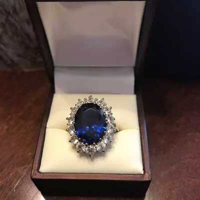 $1006.96 • Buy 5.50 Ct Natural Diamond Oval Sapphire Wedding Ring 14K Solid White Gold Size 5.5