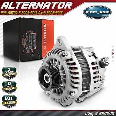 Alternator For Mazda 6 2009-2013 CX-9	2007-2015 3.7L 110A 12V CW 6-Groove Pulley • $198.99