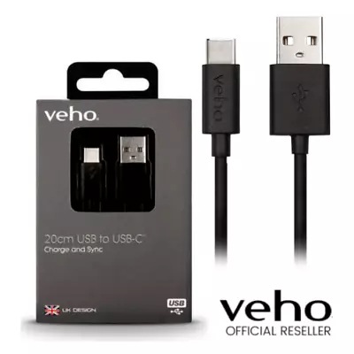 Veho 20cm Usb-c Charge & Sync Cable Lead For Samsung Google Huawei Phones • £12