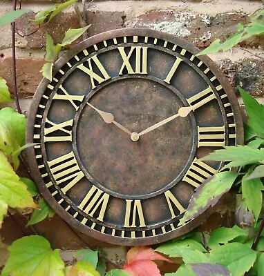 £15.95 • Buy Indoor Outdoor Garden Station Rustic Wall Clock GIFT 30cm