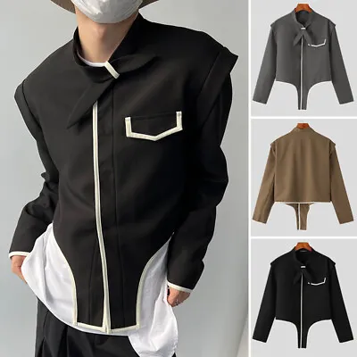 Mens Retro Medieval Coat Jacket Asymmetric Hem Long Sleeve Cardigan Party Shirts • $16.99