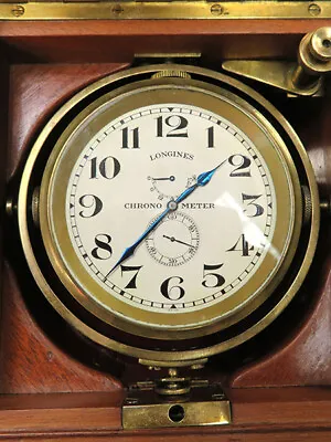 Longines Gilt Brass 36 Hour Marine Chronometer Table Clock 91mm White 22230 • £2633.08