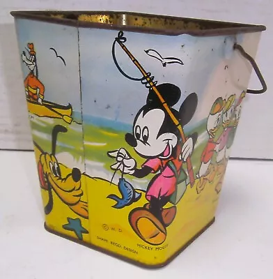 Vintage Willow Mickey Minnie Mouse + More Sand Pail Bucket Excellent Condition • $64.99