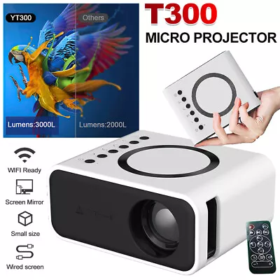 Portable LED Mini Projector For IPhone Adroid Smart Phones Support 1080P Video • $41.18