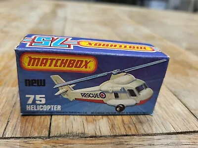 Matchbox Superfast 1-75 - No.75 Rescue Helicopter - Made In England - 1976 • $20.08