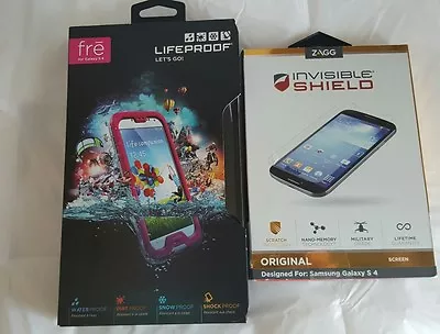 New! LifeProof Pink Case & Zagg Shield BUNDLE OF 2 For Samsung Galaxy S4  • $6.99
