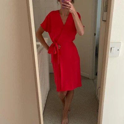 £19.99 • Buy Topshop Hot Coral Tie Kimono Wrap Dress UK 6