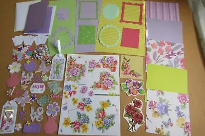 £2.75 • Buy Card Making Bundle Flowers Decoupage Toppers Papers Etc To Clear