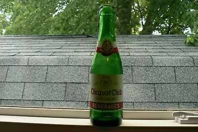 RARE 1960s Vintage Soda Acl Bottle Green CLICQUOT CLUB BEVERAGES MILLIS MASS. • $5