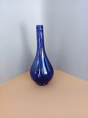 Cobalt Blue Glass Acqua Della Madonna Bottle Made In Italy 8 1/2  Tall 350 Mm • $22.49