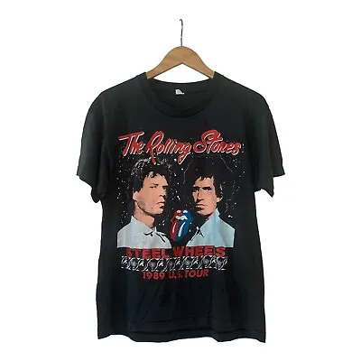 Vintage The Rolling Stones Shirt 1980s Band Tour Concert Mick Jagger Music 80s • $49.99