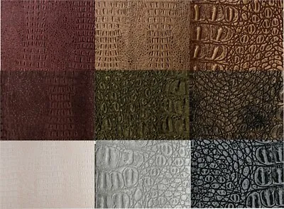 Metallic Gator Faux Leather Fabric By The Yard - 54  Wide • $21.99