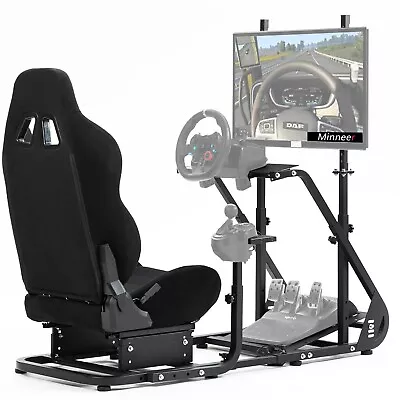 Minneer Racing Simulator Cockpit Fit Logitech G29 G920 With Seat/TV Mount Stand • £349.99