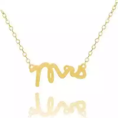 Mrs Script Necklace - Gold • $15