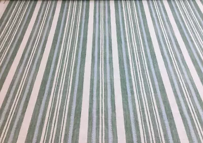 Jane Churchill Curtain Fabric “tulsi Stripe” 1.7m Green - 100% Cotton • £28.99