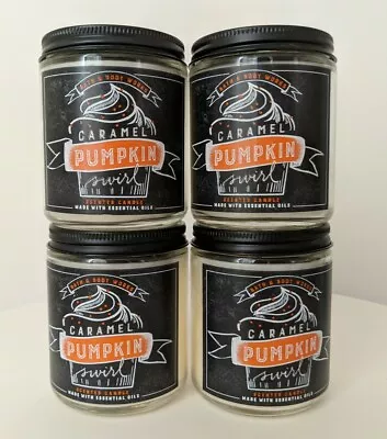 4 Bath & Body Works CARAMEL PUMPKIN SWIRL Single Wick Candles - 7 Oz. Each • $57.95