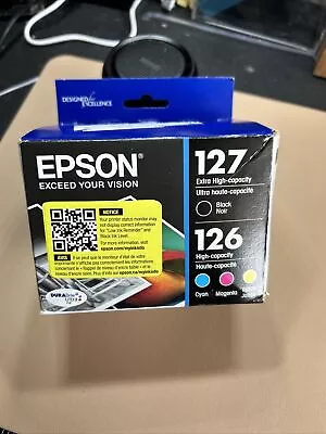 Genuine Epson 127/126 T127120BCS Ink Cartridges 4 Pack New SEALED EXP 01/24 • $48.99