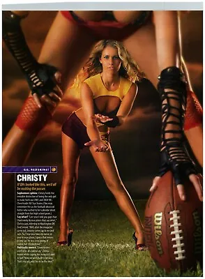 Washington Redskins Cheerleader Christy Pinup Sexy QB Magazine CLIPPING Photo • $11.50