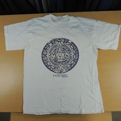 Vintage Cozumel Mexico Mayan Aztec Calendar T Shirt Size 44/xxl • $16.99