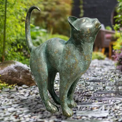 Beautiful Cat Statue Ornament Outdoor Art Craft Sculpture Home Garden Decor Gift • £10.99