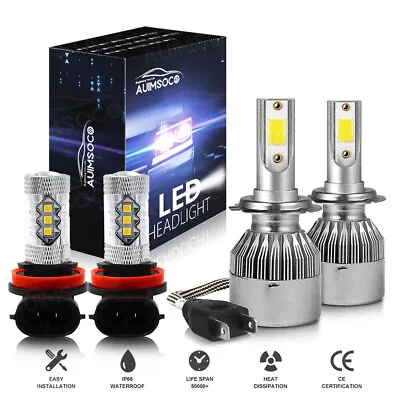 $33.99 • Buy Combo LED Headlight Bulbs Kit High/Low Beam 6000K For Porsche Cayenne 2003-2018