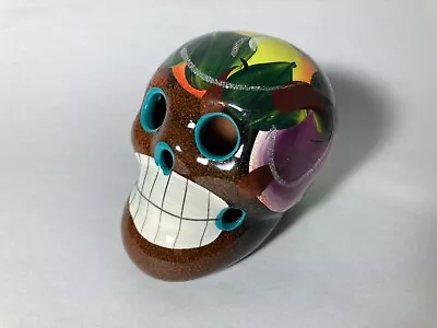 Hand Painted Ceramic Sugar Skull Made In Mexico Day Of The Dead Calavera 3” • $14